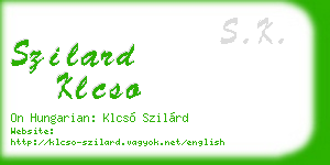 szilard klcso business card