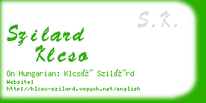 szilard klcso business card